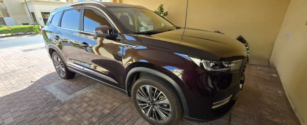 2024 Chery Tiggo 8 with 40000km, Burgundy color, Automatic transmission, and 4 engine - Buy in Dubai